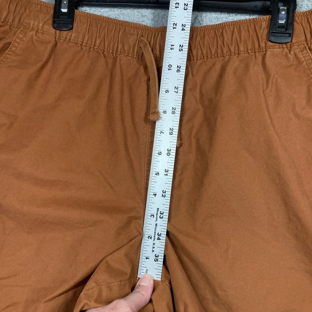 Eddie Bauer Chino Shorts Men XL Rust Orange Drawstring Elastic‎ Waist Stretch